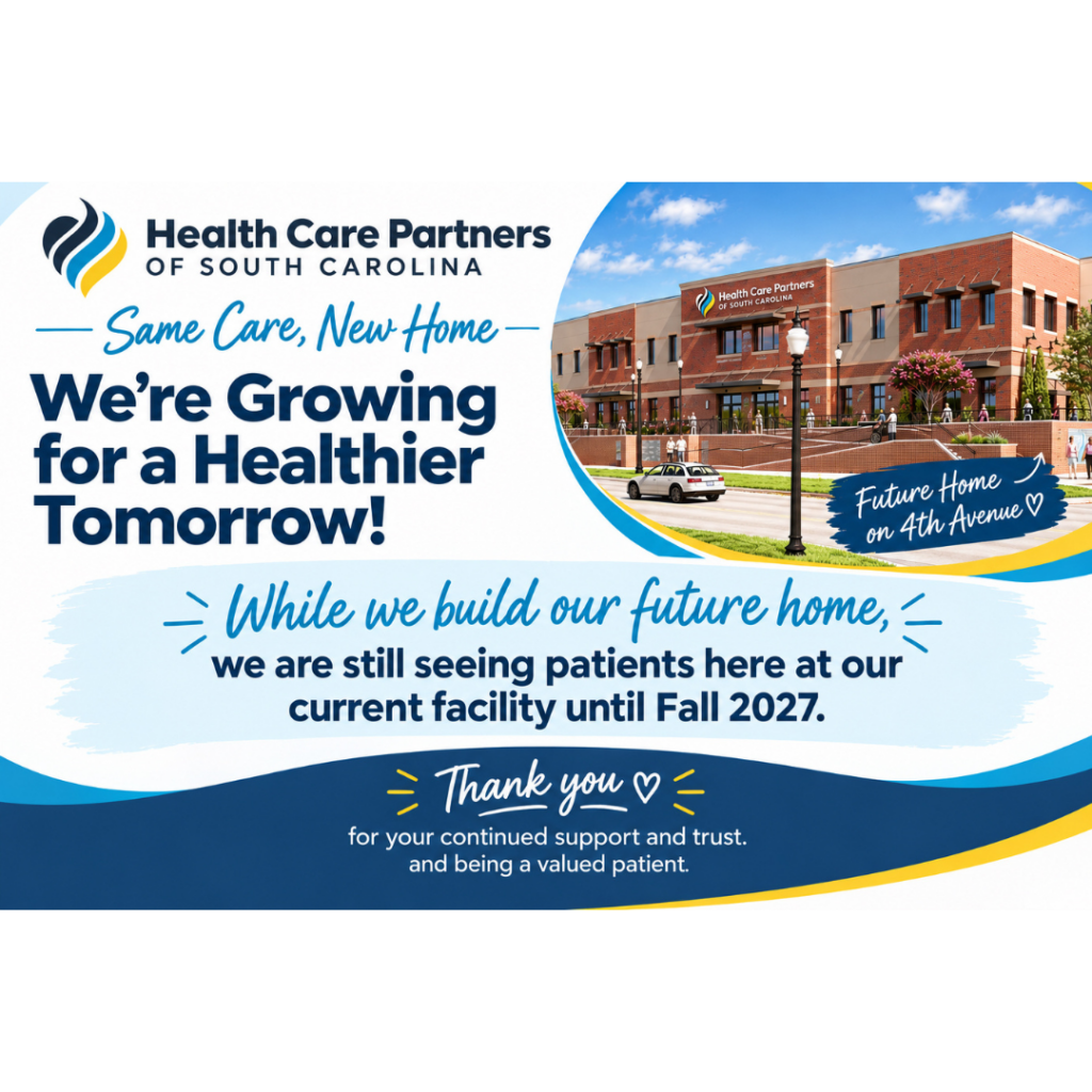 “For Sale” Sign Signals Growth: Health Care Partners of South Carolina Is Expanding and Remains Open for Patients